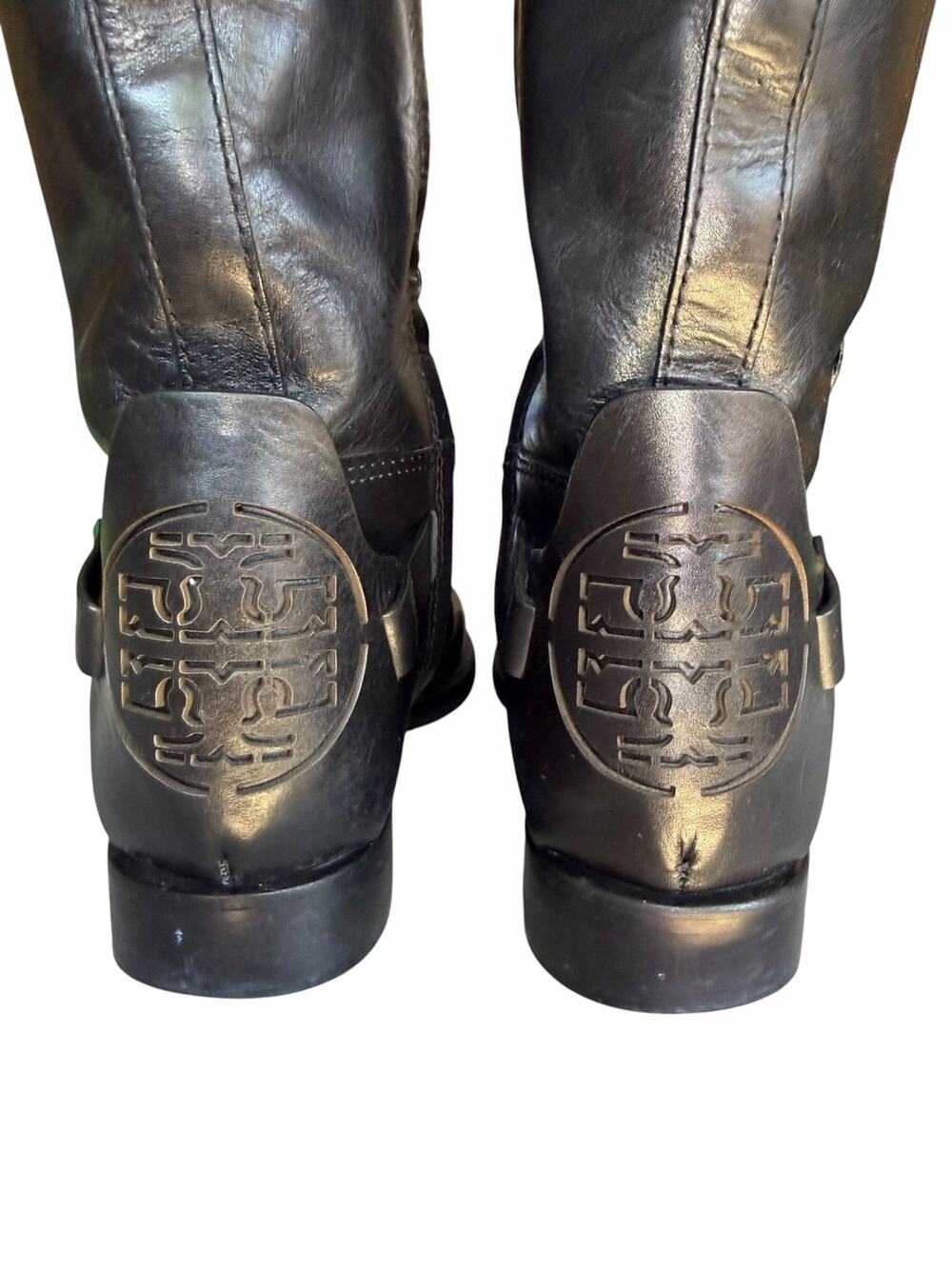 Tory Burch Derby Black Leather Tall Riding Boots Sz 6.5 Equestrian Capsule Luxe